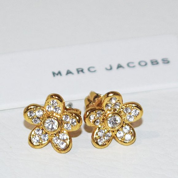 Marc Jacobs Jewelry - Marc Jacobs Stud Earrings with Crystal-Studded Flower